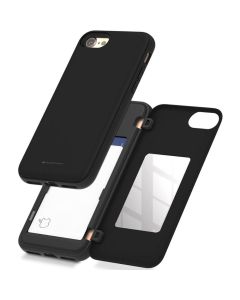 Mercury Magnetic Door Bumper Case Cover With Card Holder Mirror For iPhone 7 Plus/ 8 Plus