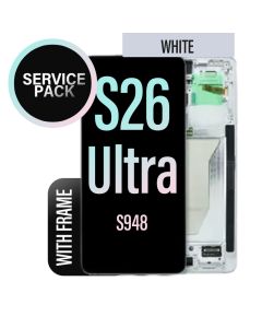 Galaxy S26 Ultra LCD Touch Screen Replacement With Frame - White