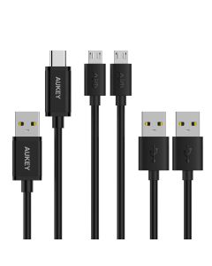 CB-TD1 USB 2.0 A TO USB C + Micro USB Qualcomm Quick Charge Cable (3 Pack)