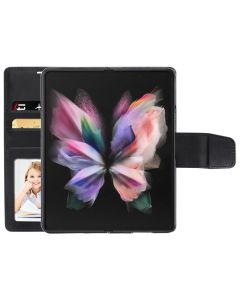 Hanman Wallet Leather Case Cover For Galaxy Z Fold5 BLACK