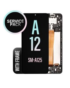 Galaxy A12 LCD Touch Screen Assembly With Frame- Service Pack