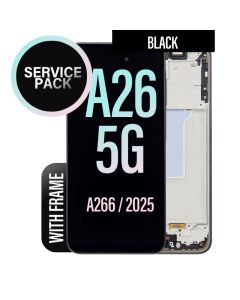 Galaxy A26 5G LCD Touch Screen Assembly With Frame -Service Pack - Black
