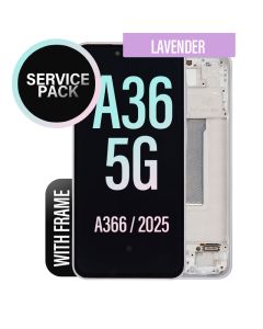 Galaxy A36 5G LCD Touch Screen Assembly With Frame -Service Pack - Lavender