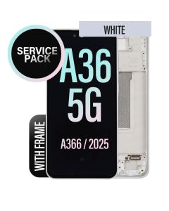 Galaxy A36 5G LCD Touch Screen Assembly With Frame -Service Pack - White
