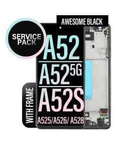 Galaxy A52/ A52 5G/ A52s LCD Touch Screen Assembly With Frame - Awesome Black