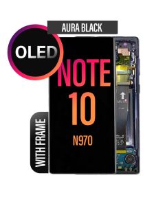 Galaxy Note 10 LCD Touch Screen Assembly with Frame - Aura Black OLED