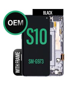 Galaxy S10 LCD Touch Screen Assembly with Frame - Black OEM