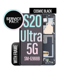 Galaxy S20 Ultra/ S20 Ultra 5G LCD Touch Screen Assembly - Cosmic Black (Service Pack)