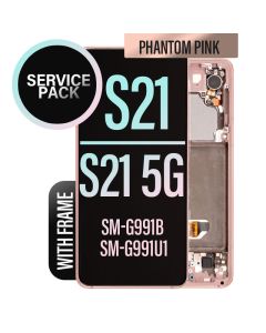 Galaxy S21/ S21 5G LCD Touch Screen Assembly with Frame - Phantom Pink