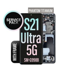 Galaxy S21 Ultra LCD Touch Screen Assembly with Frame - Phantom Titanium (Service Pack)