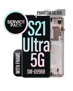 Galaxy S21 Ultra LCD Touch Screen Assembly with Frame - Phantom Silver