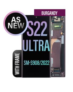 Galaxy S22 Ultra LCD Touch Screen Assembly With Frame- As New - Burgundy