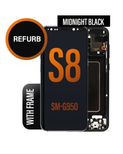 Galaxy S8 LCD Touch Screen Assembly with Frame - Black (Refurbished)