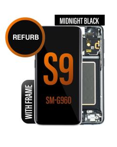 Galaxy S9 LCD Touch Screen Assembly with Frame - Black (Refurbished)