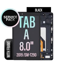 Galaxy Tab A 8.0 (2019) SM-T290 LCD Touch Assembly With Frame- Service Pack Black