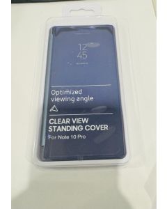 Clear View Standing Cover optimized viewing angle for Galaxy Note 10 Plus- Blue