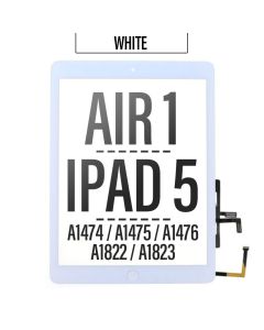 iPad Air Touch Screen Digitizer Home Button Assembly With Adhesive - White