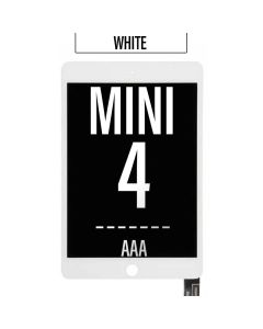 iPad Mini 4 LCD Touch Screen Assembly - White, WITH SENSOR FLEX AAA HIGH