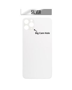 iPhone 11 Pro Max Back Glass Cover (Big Camera Hole) - Silver