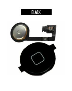 iPhone 4S Compatible Home Button with Rubber Ring - Black