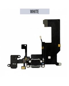 iPhone 5 Charging Port Flex Handsfree Port Cable with Mic - White