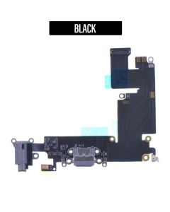 iPhone 6 Plus Charging Port Flex Handsfree Port Cable with Mic - Black