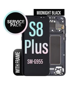Galaxy S8 Plus LCD Touch Screen Assembly with Frame - Midnight Black (Service Pack)