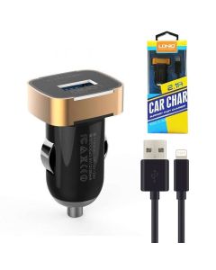 LDNIO 2.1A 10.5W Car Charger with Lightning Cable DL-DC211- Black