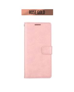 Mercury Blue Moon Diary Leather Case Cover For A73 5G- Rose Gold