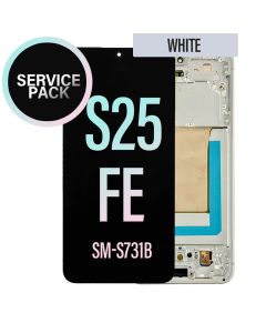 Galaxy S25 FE LCD Touch Screen Replacement Assembly With Frame -White