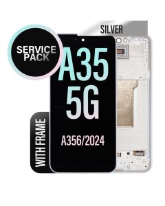 Galaxy A35 5G LCD Touch Screen Assembly With Frame - Silver (Service Pack)