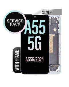 Galaxy A55 5G LCD Touch Screen Assembly with Frame (Service Pack) - Silver