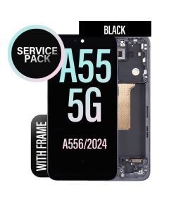 Galaxy A55 5G LCD Touch Screen Assembly with Frame -Service Pack - Black