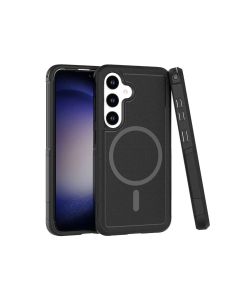 Shockproof Commuter Case Cover for Galaxy S24 Ultra (MagSafe Compatible)- Black 