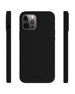 Mercury Silicone Phone Case Cover For iPhone 13 Pro - Black