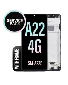 Galaxy A22 4G LCD Touch Screen Assembly With Frame- Service Pack