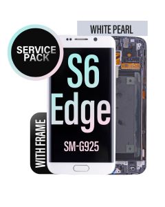 Galaxy S6 Edge LCD Touch Screen Assembly with Frame - White