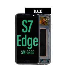 Galaxy S7 Edge LCD Touch Screen Assembly with Frame - Black