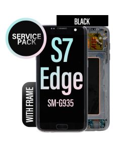 Galaxy S7 Edge LCD Touch Screen Assembly with Frame - Black