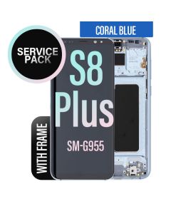Galaxy S8 Plus LCD Touch Screen Assembly with Frame - Coral Blue (Service Pack)