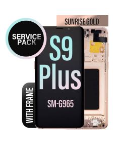 Galaxy S9 Plus LCD Touch Screen Assembly with Frame - Sunrise Gold (Service Pack)