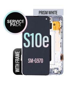 Galaxy S10E LCD Screen Touch Assembly with Frame - Prism White