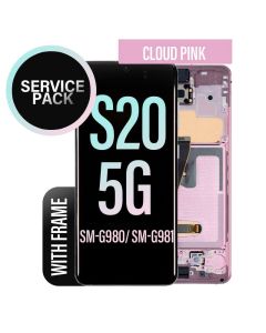 Galaxy S20/ S20 5G LCD Touch Screen Assembly with Frame - Cloud Pink