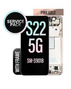 Galaxy S22 5G LCD Touch Screen Assembly with Frame - Pink Gold