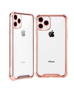 Mercury Transparent Wonder Protective Case Cover With Metal Plating For iPhone 11 - Rose Gold
