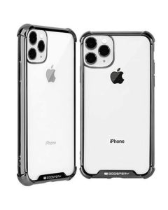 Mercury Transparent Wonder Protective Case Cover With Metal Plating For iPhone 11 Pro Max - Black