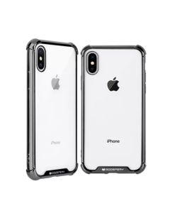 Mercury Transparent Wonder Protective Case Cover With Metal Plating For iPhone XR - Black