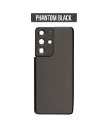 Galaxy S21 Ultra Back Glass Cover With Camera Lens - Phantom Black