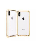 Mercury Transparent Wonder Protective Case Cover With Metal Plating For iPhone X/ XS - Gold